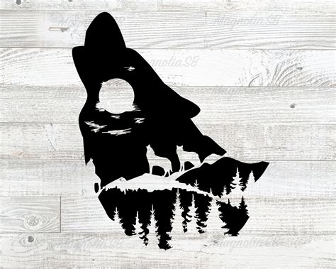 Howling Wolf Head Silhouette