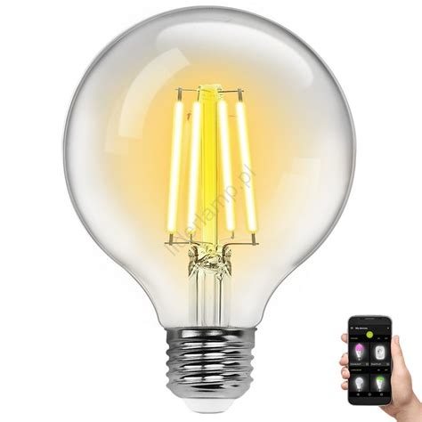 Led Żarówka ściemnialna Filament G95 E27 6w 230v 2700 6500k Wi Fi