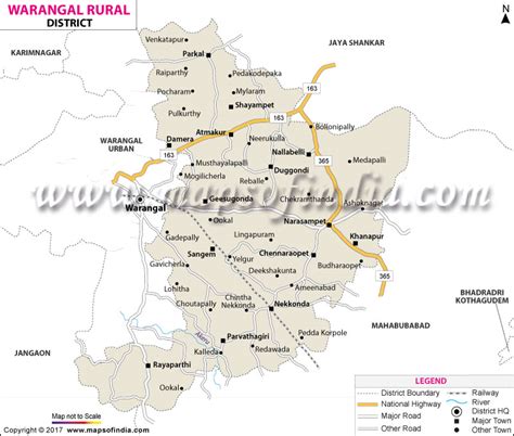 Warangal Rural District Map, Telangana