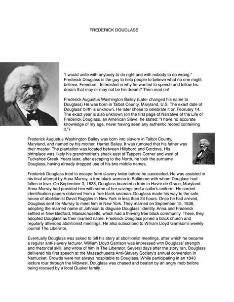 Frederick Douglass by Justin | PDF