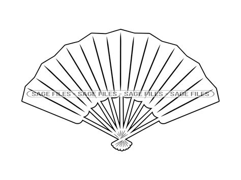 Hand Fan Clipart Black And White