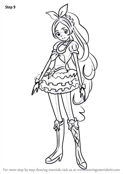 How To Draw Cure Rhythm From Pretty Cure Pretty Cure Step By Step