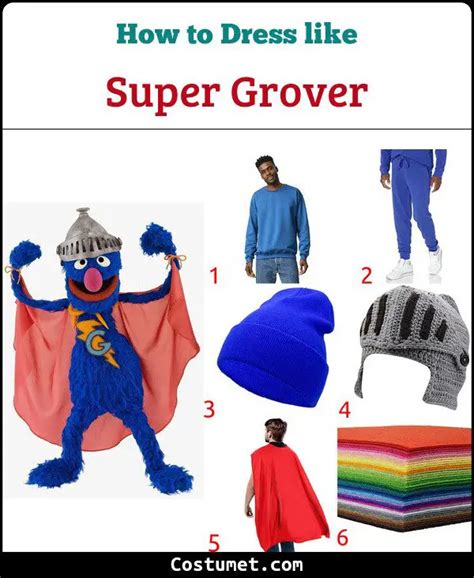 Super Grover Costume from Sesame Street for Halloween