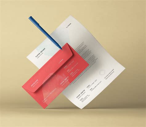 Stationery Psd Envelope Letterhead Mockup Pixeden Club