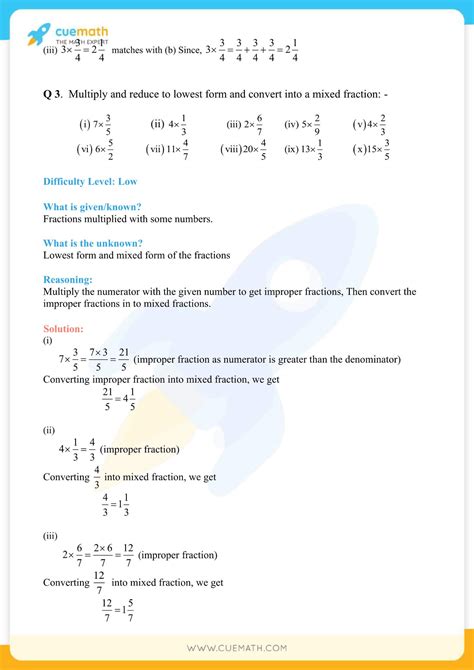 Ncert Solutions For Class Maths Chapter Fractions And