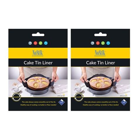2x Nostik Reusable Non-Stick 20cm Round Cake Tin Liner Oven Baking ...