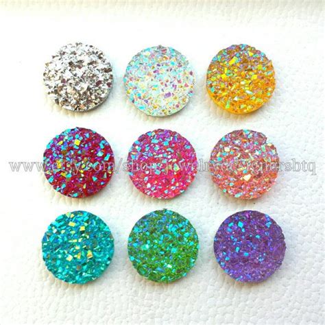 20pcs 12mm Faux Druzy Cabochons Drusy Ab Cabochon Iridescent Etsy