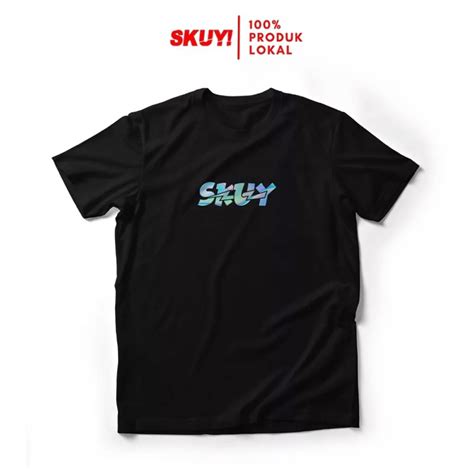 Jual Skuy Hologram Kaos Dewasa Hitam Unisex Distro Pria Wanita