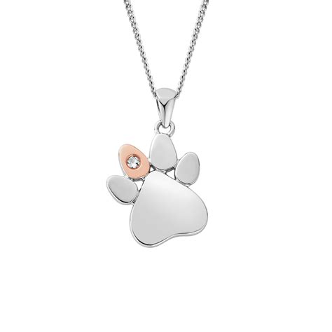 Paw Prints On My Heart Silver Pendant Clogau