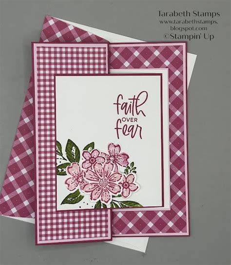 Stampin Up Glorious Gingham Faith Over Fear Double Decker Pop Up Card