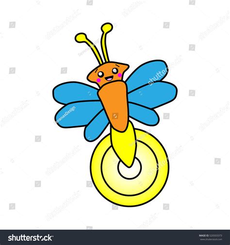 Cute Smiling Firefly Clipart Lightning Bug Ilustración De Stock 520503373 Shutterstock