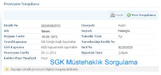 SGK Müstehaklık Sorgulama SSK