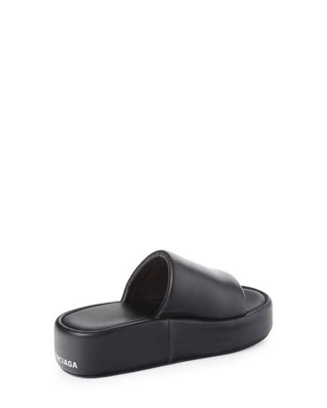 Balenciaga Rise Platform Slide Sandal In Black Lyst