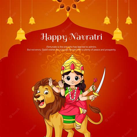 Premium Vector Beautiful Indian Hindu Festival Happy Navratri Banner