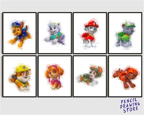 Paw Patrol Chase Everest Marshall Rocky Rubble Skye Etsy