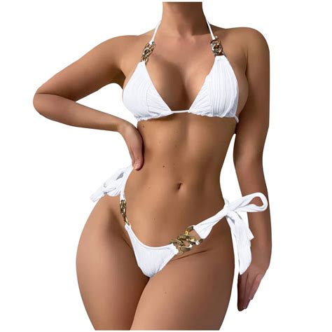 Mitankcoo Summer Bikini Set For Women Tie Side Triangle String Sexy