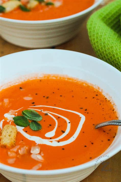 Creamy Tomato Soup (Ready in 25 Minutes!) - Our Zesty Life