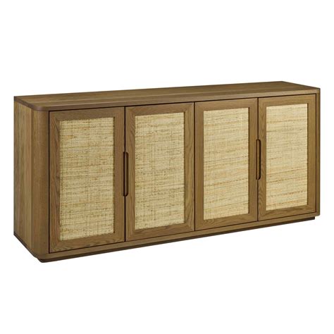 Oslo Solid Wood Sideboard With Rattan Doors Naked Furniture Starts