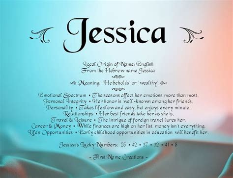 Jessica The Meaning Of The Name Jessica Pinterest Names With