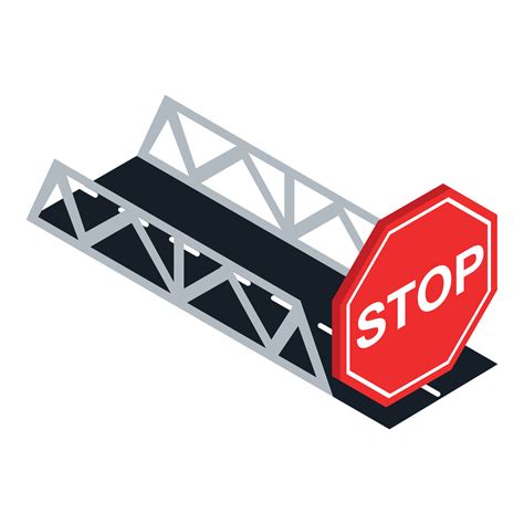 Stop sign icon isometric vector. Road bridge and priority road sign ...