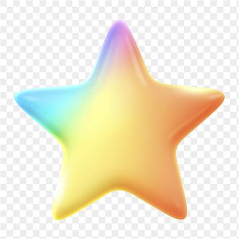 A Rainbow Colored Star On A Transparent Background