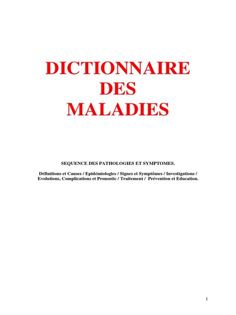 Dictionnaire Médical Et Des Maladies