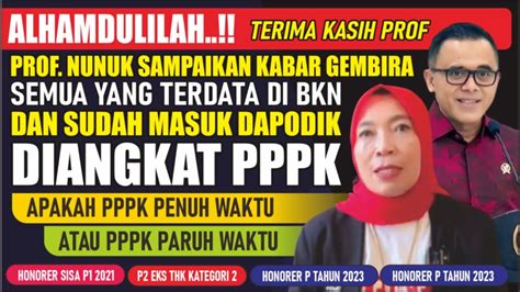 Selamat Semua Honorer Info Gembira Dari Prof Nunuk Kupas Tuntas