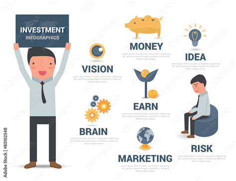 infographic investment business man vector illustration stock vector