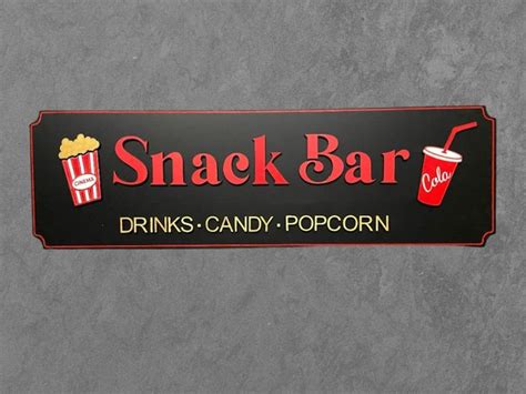 Custom Snack Bar Sign Home Theater Theater Decor Theater Room Sign Movie Decor Concession