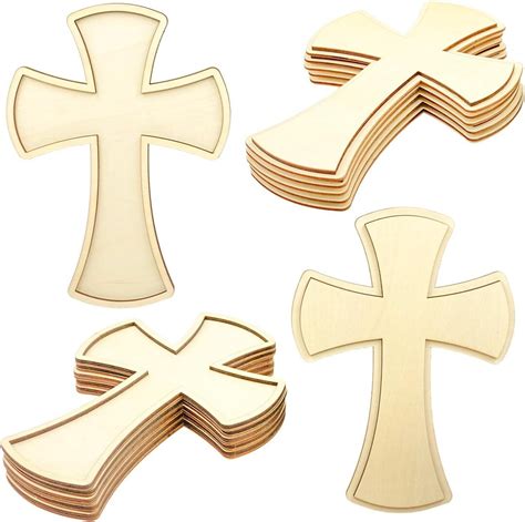 12 Pack 9 Inch Unfinished Wooden Crosses Blank Wood Cross For Diy