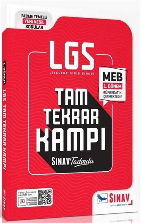 Sınav Yayınları 8 Sınıf LGS 1 Dönem Tam Tekrar Kamp Kitabı Kitapİşler