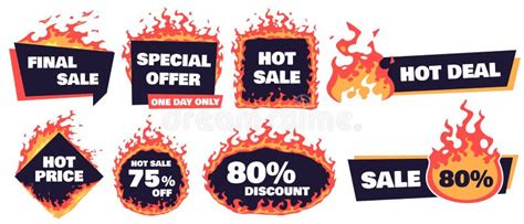 Hot Fire Promotion Label Vector Stock Vector Illustration Of Vector Sign