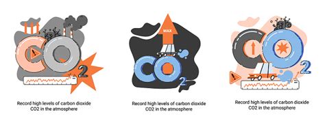 Ilustración De Registrar Altos Niveles De Dióxido De Carbono Co2 En La Atmósfera Problemas De La