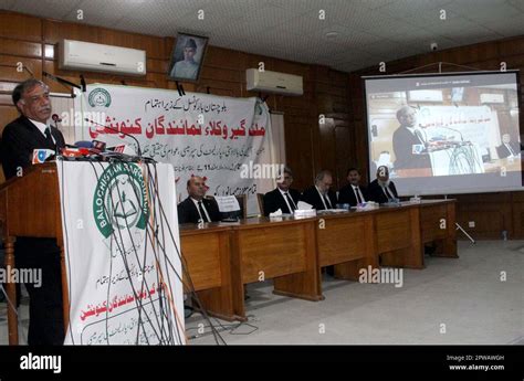 Pakistan Bar Council Vice Chairman Haroon Rasheed Addresses During The