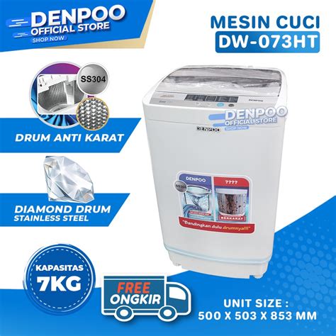 Jual UNTUK LUAR JABODETABEK Denpoo Mesin Cuci 1 Tabung DWF 073 HT Top