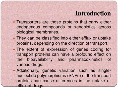 Genetic Polymorphism In Drug Transport