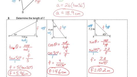 Mbf C Finding Side Lengths With Trig Ratios Youtube