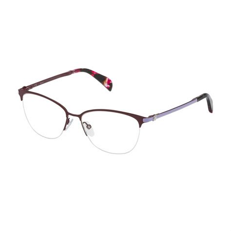 Tous Vto350 0r50 Lilac Garnet Cat Eye Womens Metal Eyeglasses