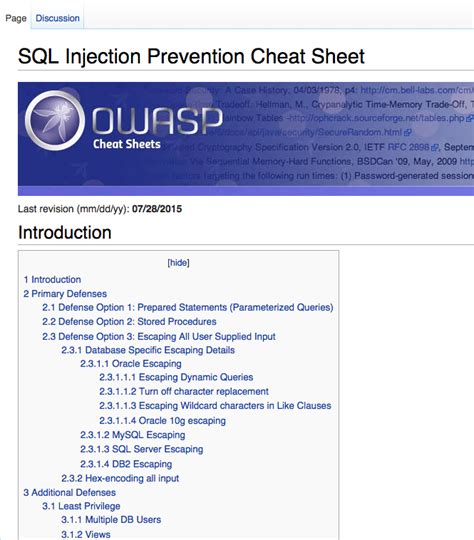 Sql Injection Attack Cheat Sheet Cheat Sheet