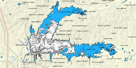 Grenada Lake Map