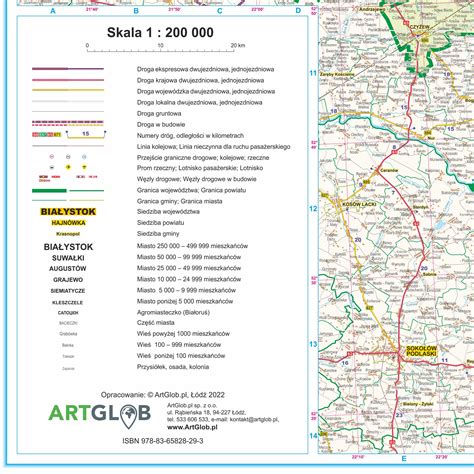 Województwo podlaskie mapa ścienna 1 200 000 111x131 cm