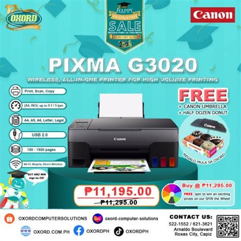 Canon Pixma G3020 Easy Refillable Ink Tank, Wireless, All-In-One ...