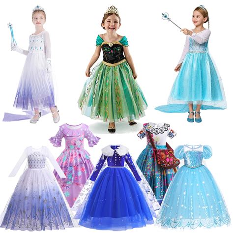 Anna Elsa Girls Dress Cosplay mrożona królowa śniegu księżniczka