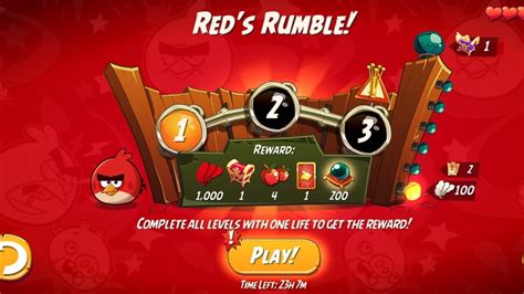 Angry Birds 2 Daily Challenge Today Reds Rumble Monday Challenge Today Gameplay Youtube