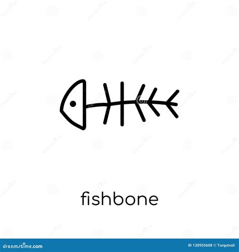 Fishbone Icon Vector Sign And Symbol Isolated On White Background