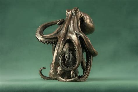 Bronze Octopus On Rock Sculpture Bronze Octopus Statue Octopus Ornament