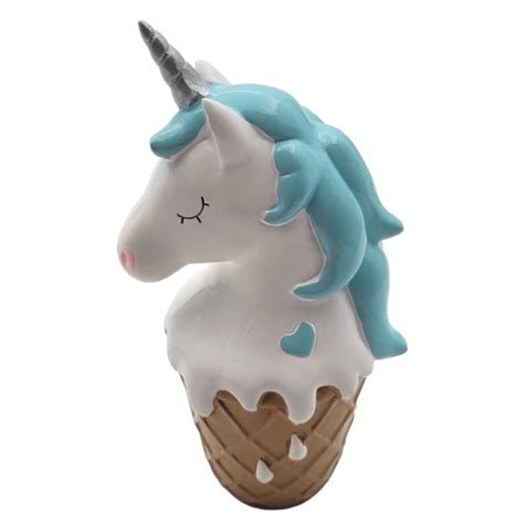 Adorno Unicornio Ceramica Celeste Planeta Fiesta