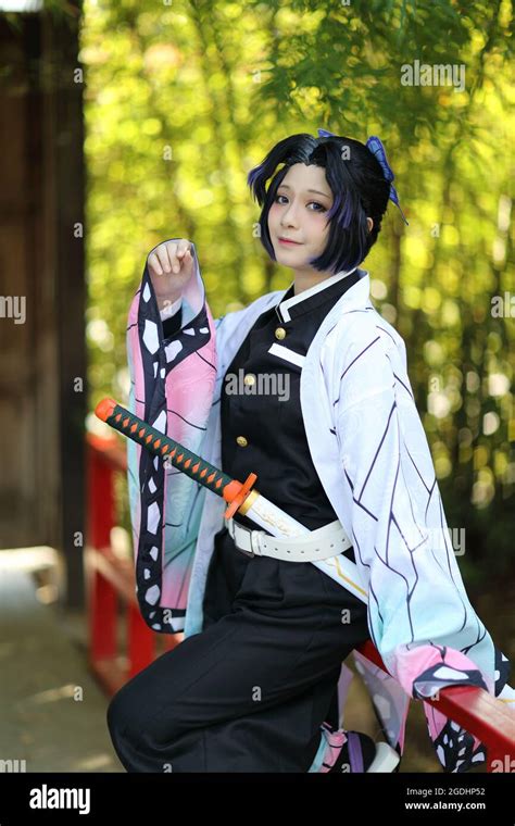 Japan anime cosplay portrait of girl with comic costume with japanese ...