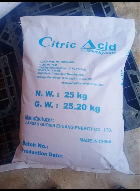 Citric Acid Monohydrate Anhydrous For Pharma Chemical Industries