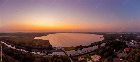 Guten Morgen Bad Bederkesa Sonnenaufgang Ber Dem See Panorama Aus